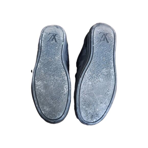 Louis Vuitton Graphite Black Damier Low Top Sneaker Leather Shoes Mens Size 6 - Picture 5 of 14